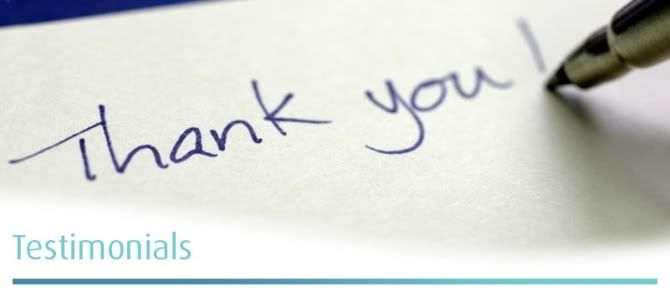 Client testimonials — Thank you